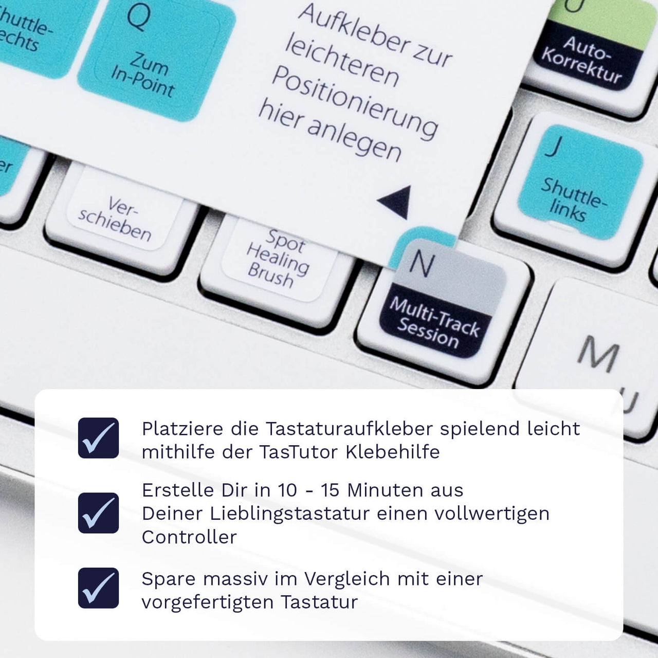 Audition Tastaturaufkleber Klebehilfe für PC/MAC mit deutschen Shortcuts/Tastaturbefehlen/Tastaturkürzeln | TasTutor