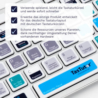 Thumbnail for Davinci Resolve Tastaturaufkleber Nahansicht für PC/MAC mit deutschen Shortcuts/Tastaturbefehlen/Tastaturkürzeln | TasTutor