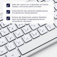 Thumbnail for Arabische Tastaturaufkleber Nahansicht für PC/MAC mit deutschen Shortcuts/Tastaturbefehlen/Tastaturkürzeln | TasTutor