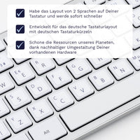 Thumbnail for Englische Tastaturaufkleber Nahansicht für PC/MAC mit deutschen Shortcuts/Tastaturbefehlen/Tastaturkürzeln | TasTutor