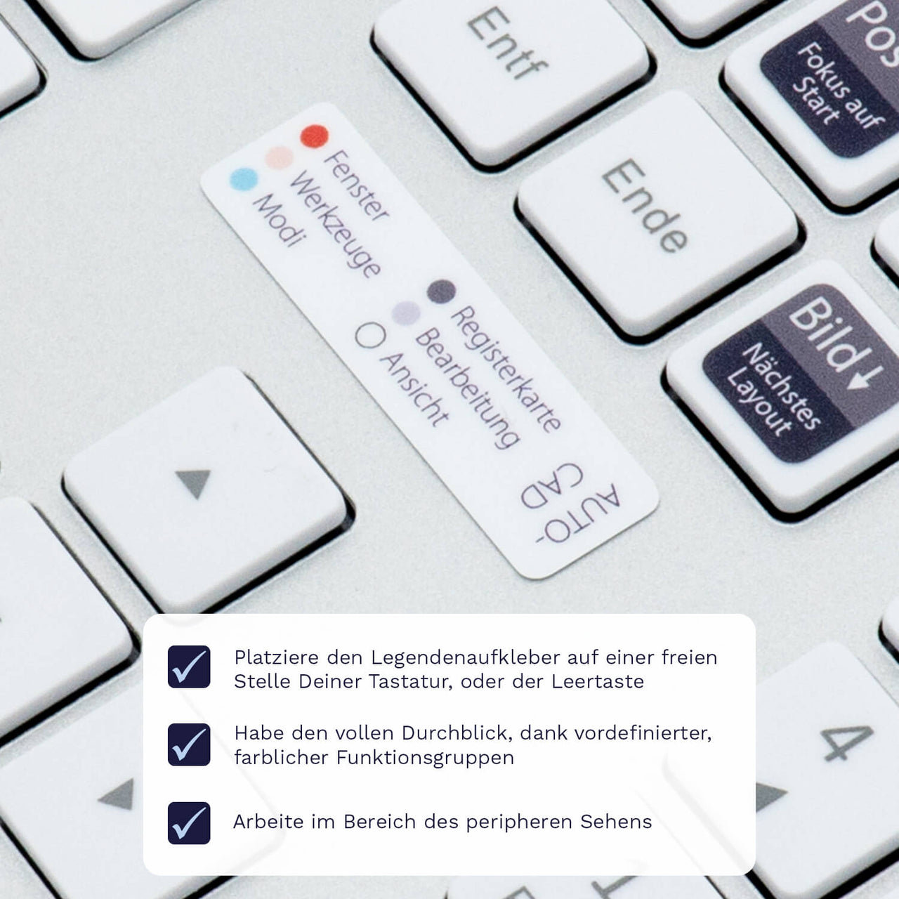 AutoCAD Tastaturaufkleber Legendenaufkleber für PC/MAC mit deutschen Shortcuts/Tastaturbefehlen/Tastaturkürzeln | TasTutor
