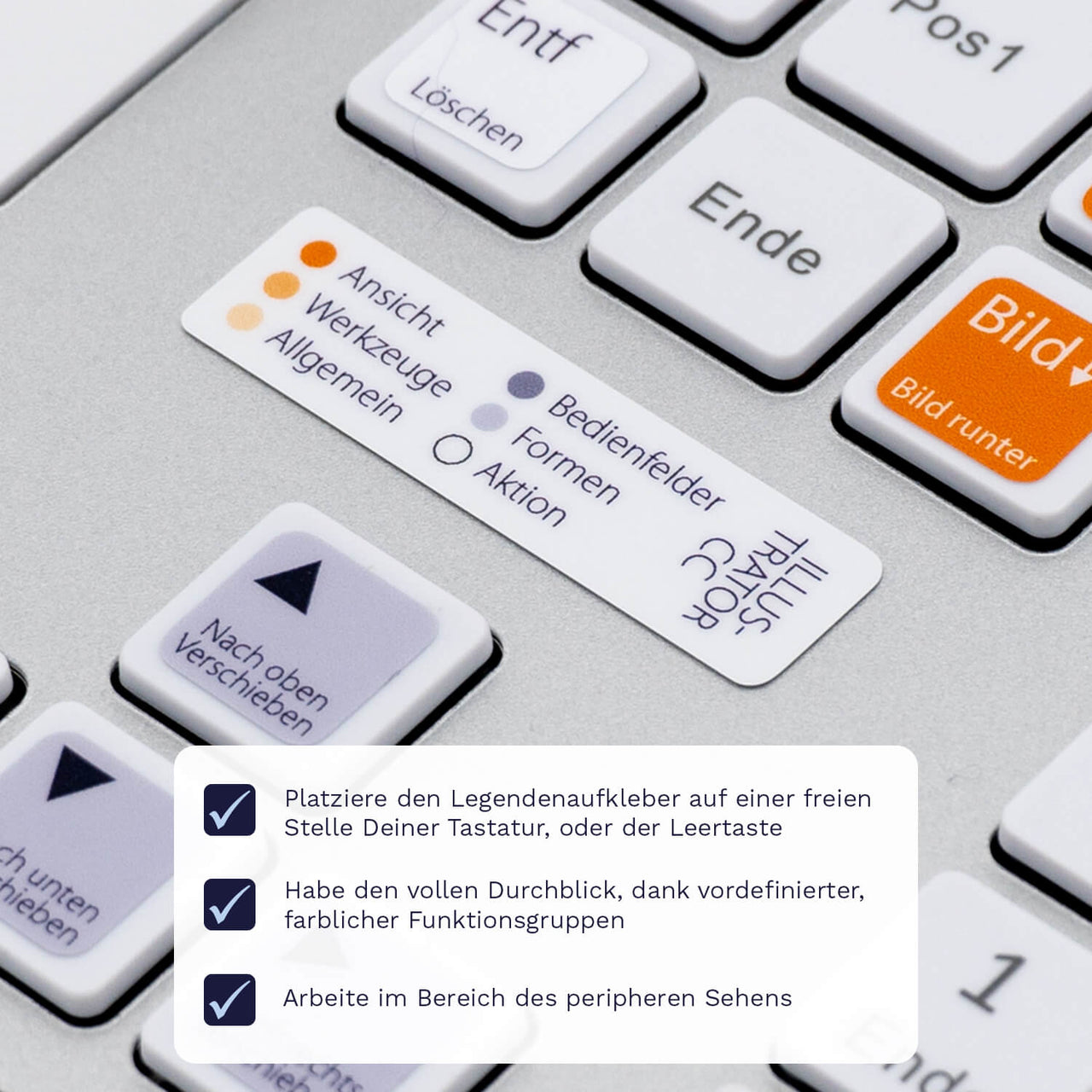 Illustrator Tastaturaufkleber Legendenaufkleber für PC/MAC mit deutschen Shortcuts/Tastaturbefehlen/Tastaturkürzeln | TasTutor