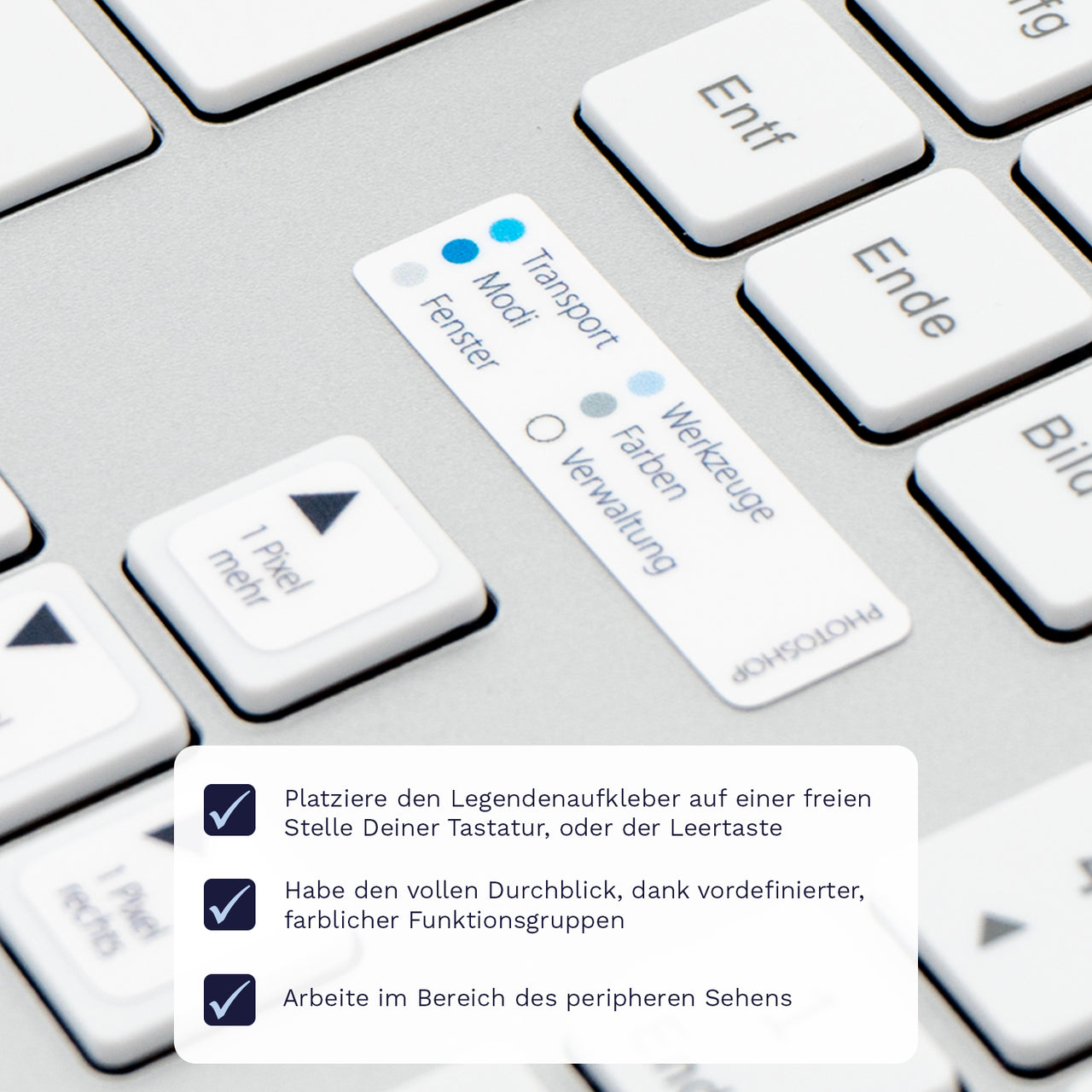 Photoshop Tastaturaufkleber Legendenaufkleber für PC/MAC mit deutschen Shortcuts/Tastaturbefehlen/Tastaturkürzeln | TasTutor