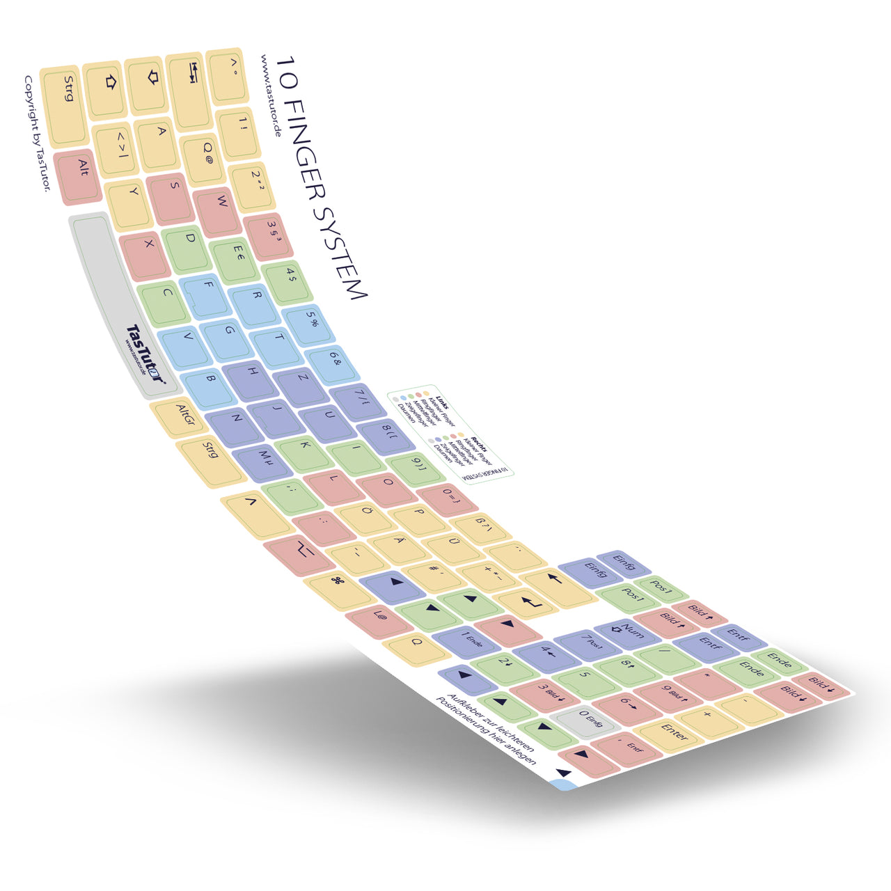 Tastaturaufkleber 10 Finger System PC/MAC deutsch