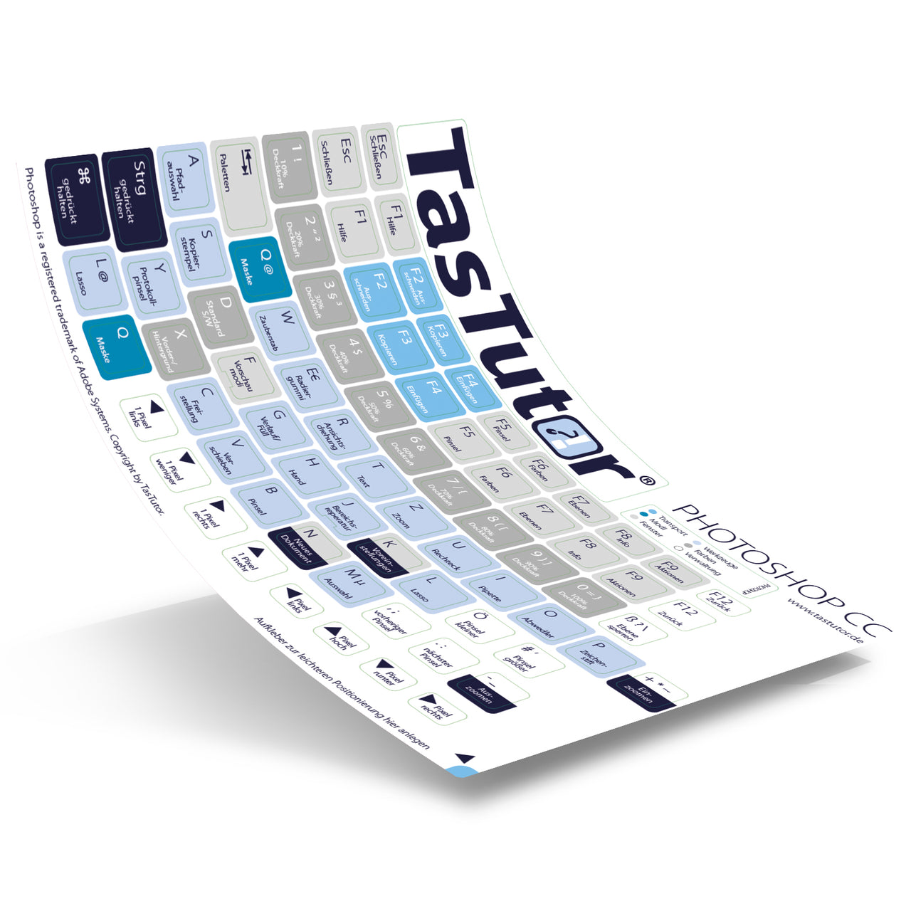 Tastaturaufkleber für Photoshop PC/MAC deutsch