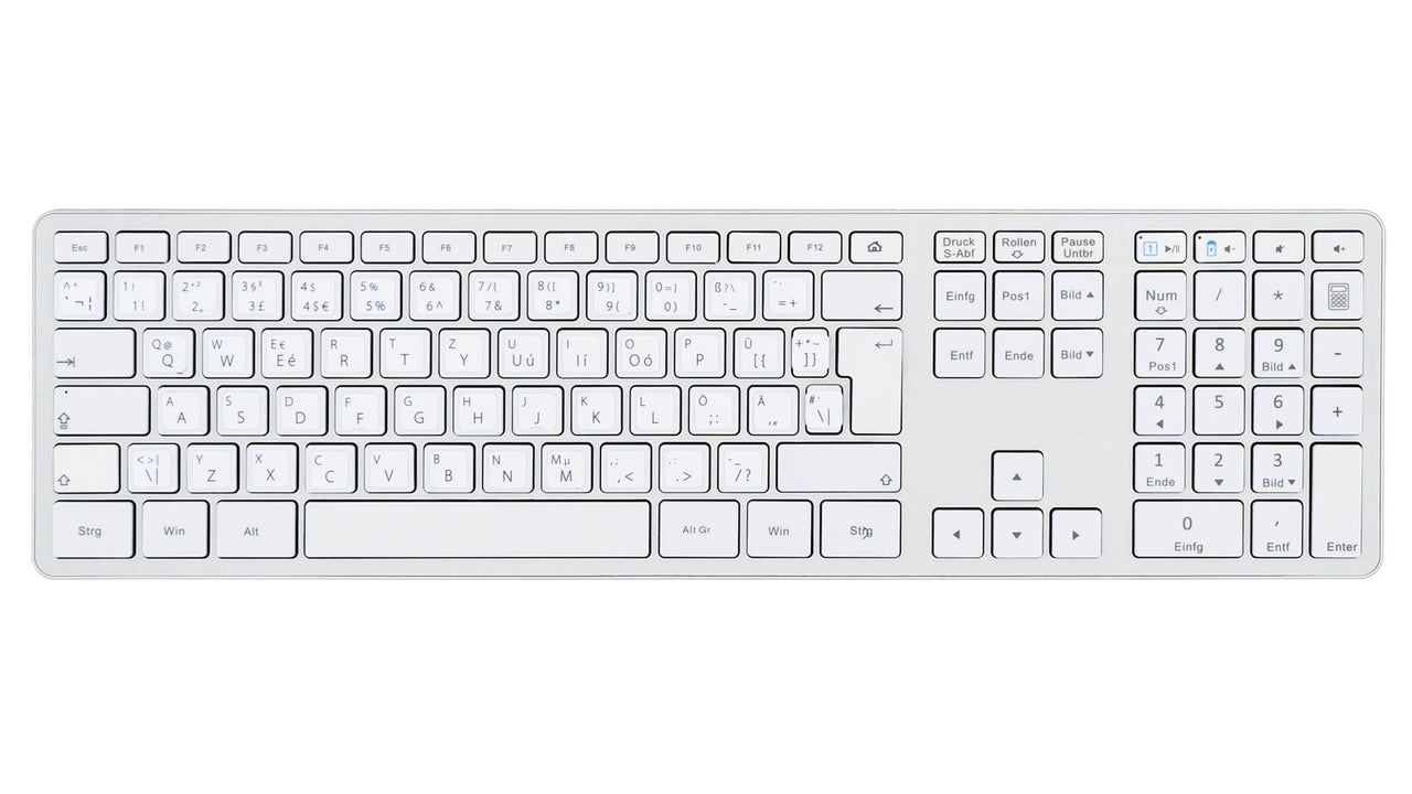 Englische UK Tastaturaufkleber Komplettansicht für PC/MAC mit deutschen Shortcuts/Tastaturbefehlen/Tastaturkürzeln | TasTutor