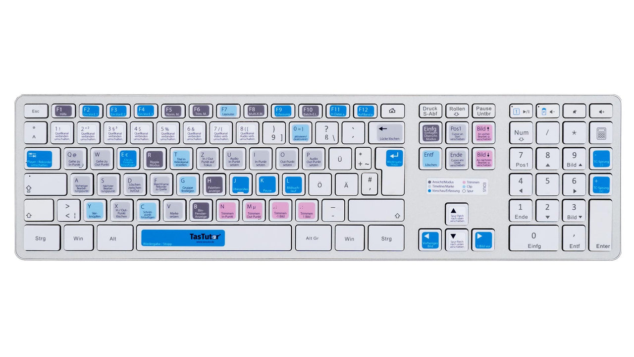 Edius Tastaturaufkleber Komplettansicht für PC mit deutschen Shortcuts/Tastaturbefehlen/Tastaturkürzeln | TasTutor
