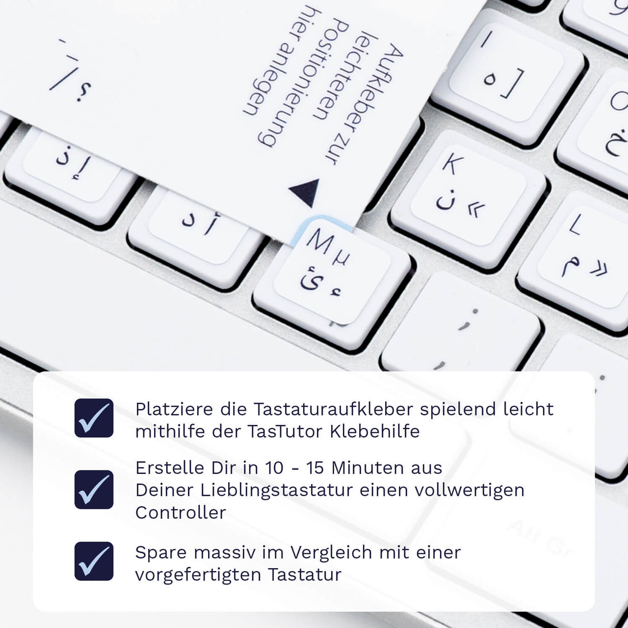 Persische Tastaturaufkleber Klebehilfe für PC/MAC mit deutschen Shortcuts/Tastaturbefehlen/Tastaturkürzeln | TasTutor