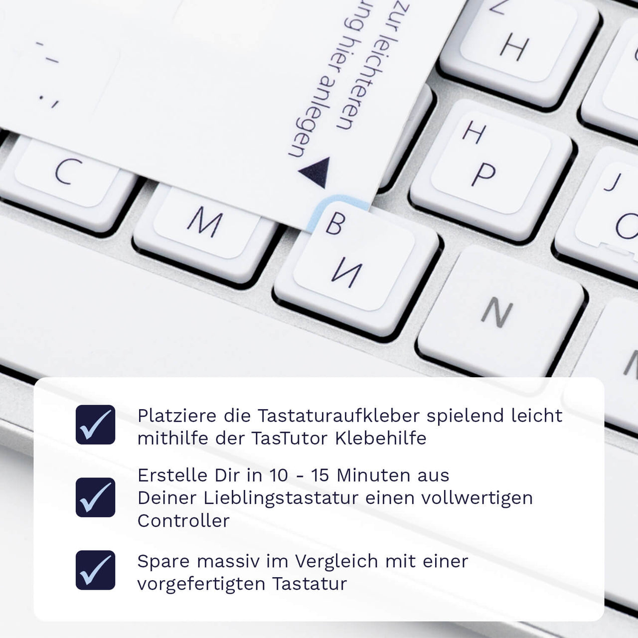 Russische Tastaturaufkleber Klebehilfe für PC/MAC mit deutschen Shortcuts/Tastaturbefehlen/Tastaturkürzeln | TasTutor