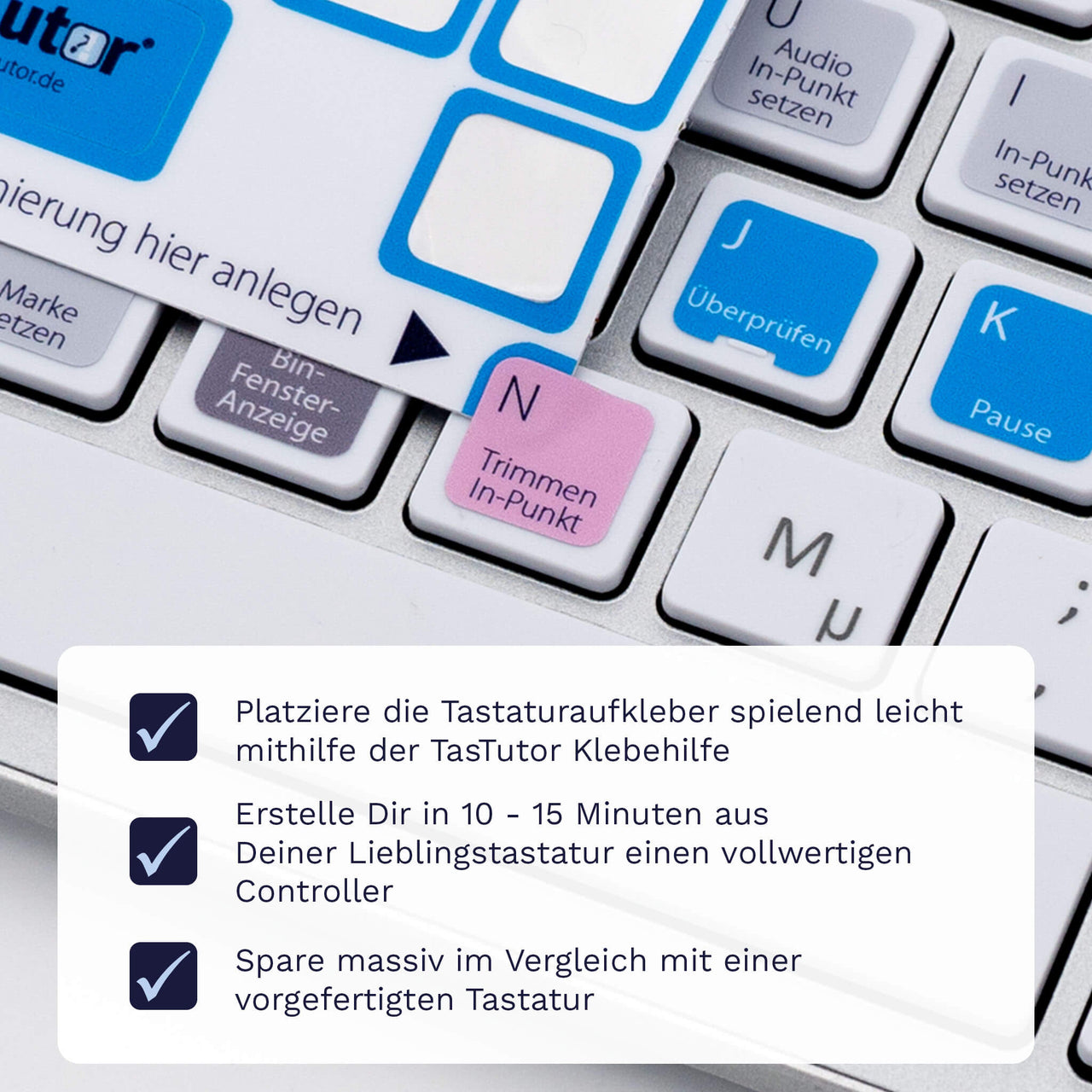 Edius Tastaturaufkleber Klebehilfe für PC mit deutschen Shortcuts/Tastaturbefehlen/Tastaturkürzeln | TasTutor