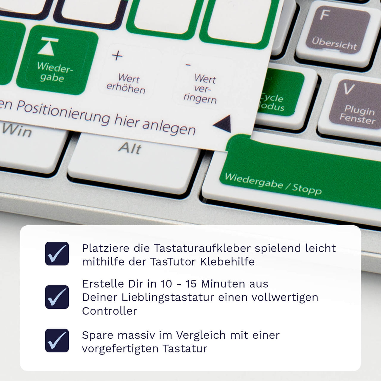 Logic Tastaturaufkleber Klebehilfe für MAC mit deutschen Shortcuts/Tastaturbefehlen/Tastaturkürzeln | TasTutor