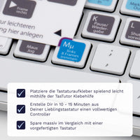 Thumbnail for Media Composer Tastaturaufkleber Klebehilfe für PC/MAC mit deutschen Shortcuts/Tastaturbefehlen/Tastaturkürzeln | TasTutor