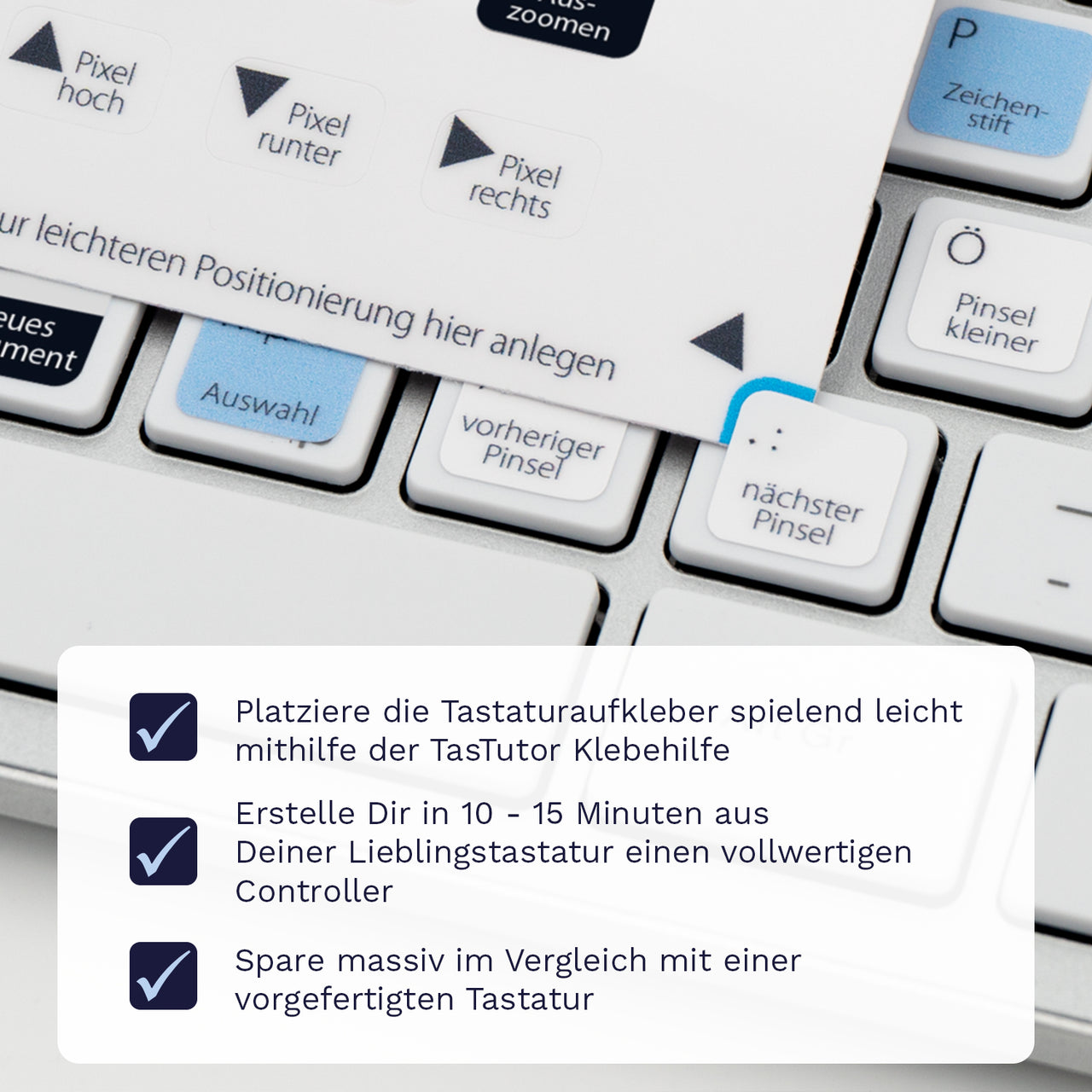 Photoshop Tastaturaufkleber Klebehilfe für PC/MAC mit deutschen Shortcuts/Tastaturbefehlen/Tastaturkürzeln | TasTutor