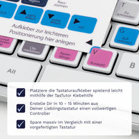 Thumbnail for Premiere Tastaturaufkleber Klebehilfe für PC/MAC mit deutschen Shortcuts/Tastaturbefehlen/Tastaturkürzeln | TasTutor