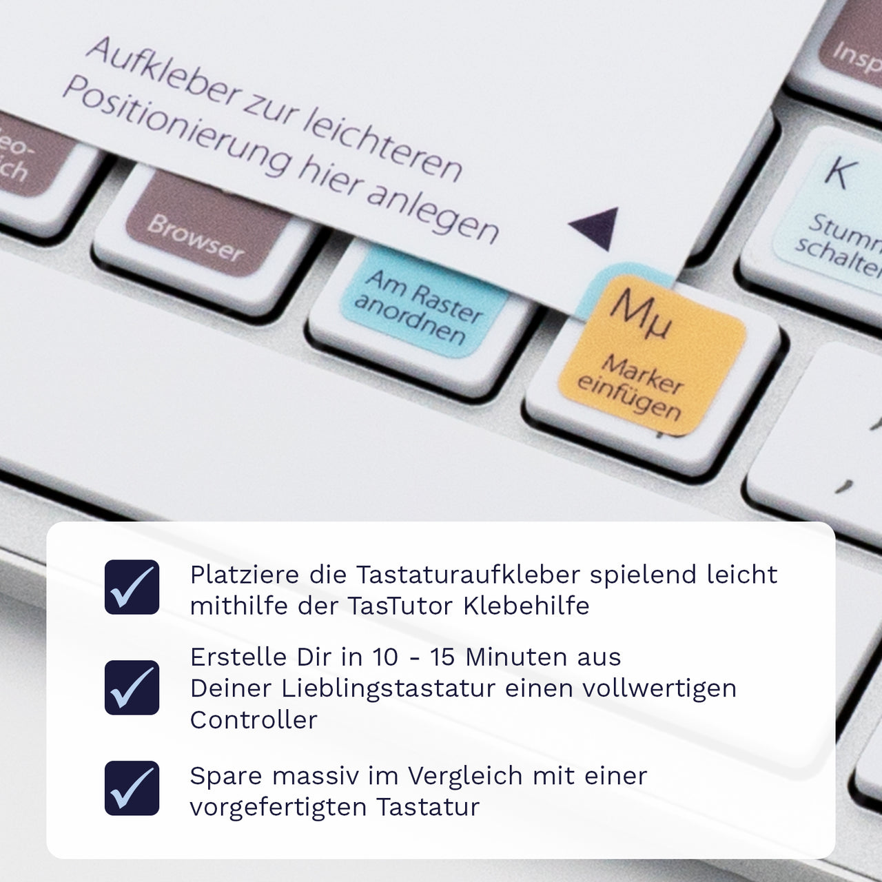 Sonar Tastaturaufkleber Klebehilfe für PC/MAC mit deutschen Shortcuts/Tastaturbefehlen/Tastaturkürzeln | TasTutor