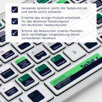 Thumbnail for Excel Tastaturaufkleber Nahansicht für PC/MAC mit deutschen Shortcuts/Tastaturbefehlen/Tastaturkürzeln | TasTutor