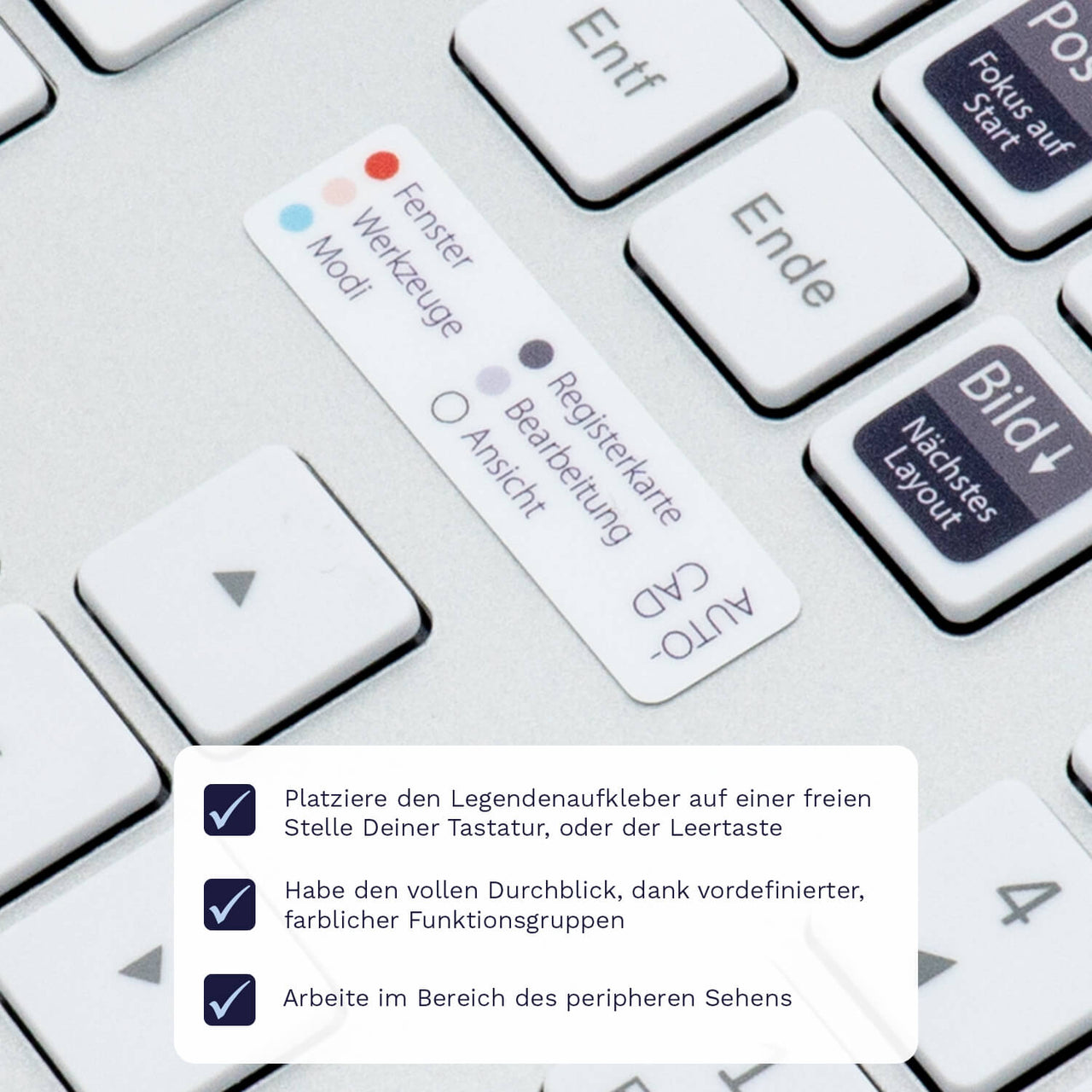 AutoCAD Tastaturaufkleber Legendenaufkleber für PC/MAC mit deutschen Shortcuts/Tastaturbefehlen/Tastaturkürzeln | TasTutor