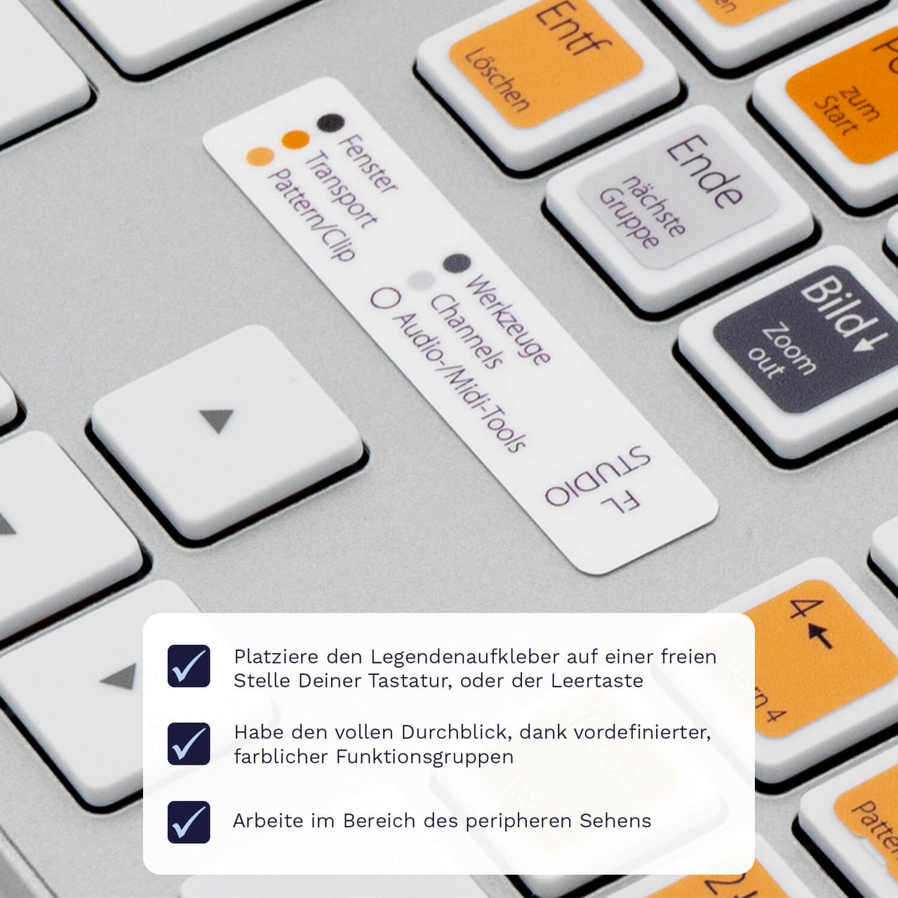 FL Studio Tastaturaufkleber Legendenaufkleber für PC/MAC mit deutschen Shortcuts/Tastaturbefehlen/Tastaturkürzeln | TasTutor