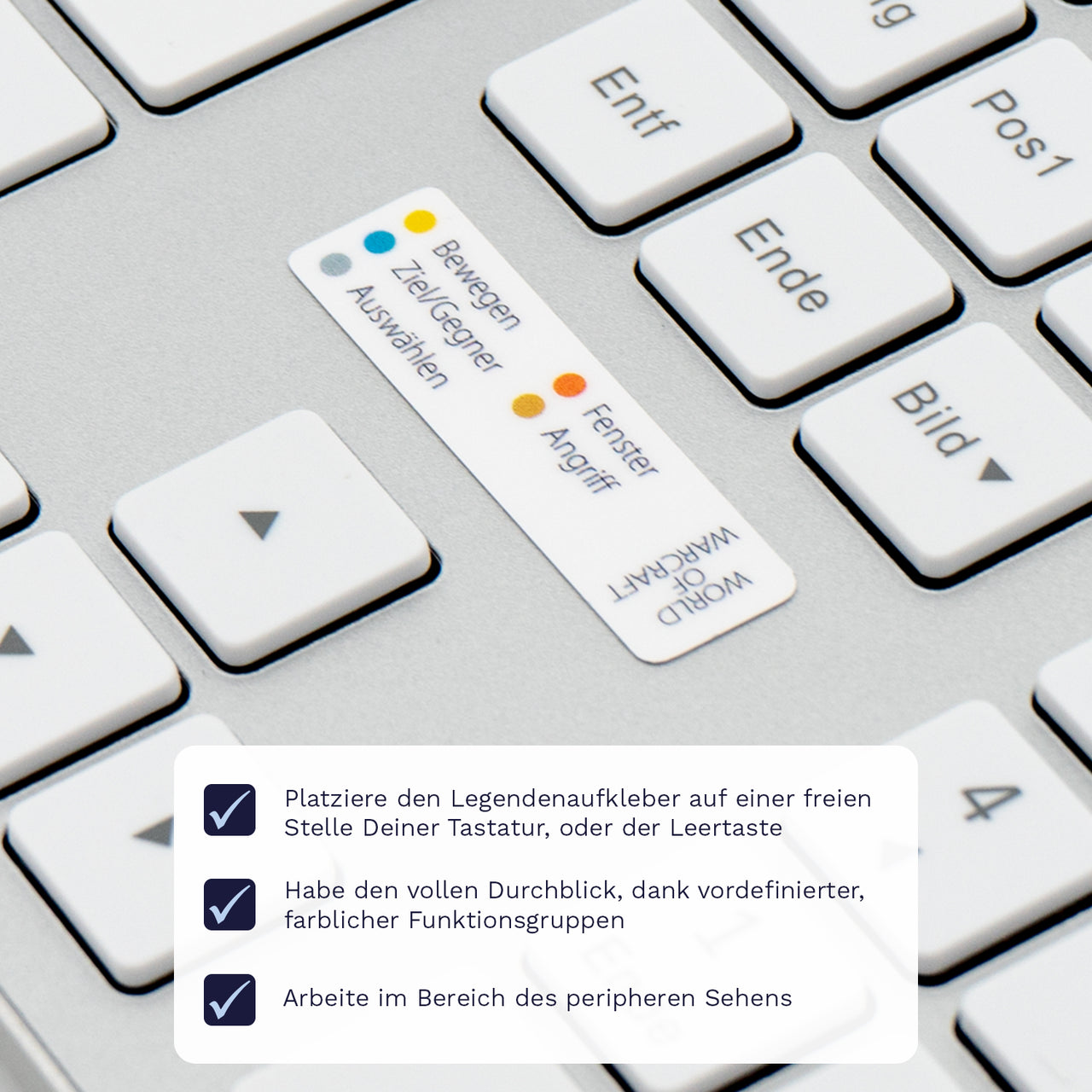World of Warcraft Tastaturaufkleber Legendenaufkleber für PC/MAC mit deutschen Shortcuts/Tastaturbefehlen/Tastaturkürzeln | TasTutor