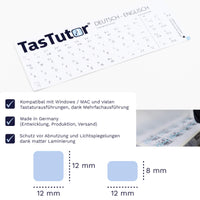 Thumbnail for Englische Tastaturaufkleber Aufkleber Bogen für PC/MAC mit deutschen Shortcuts/Tastaturbefehlen/Tastaturkürzeln | TasTutor