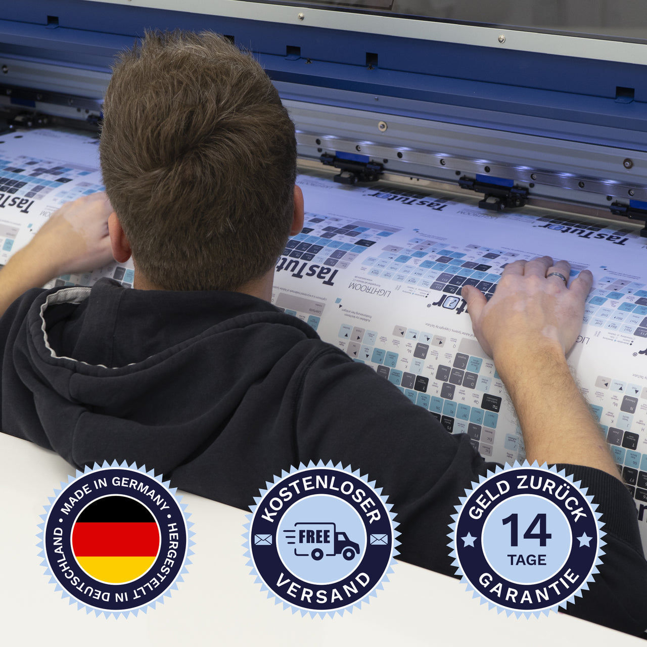Reaper Tastaturaufkleber werden in Deutschland hergestellt. Der Versand ist kostenlos und wir gewährleisten 14 Tage Geld zurück Garantie.