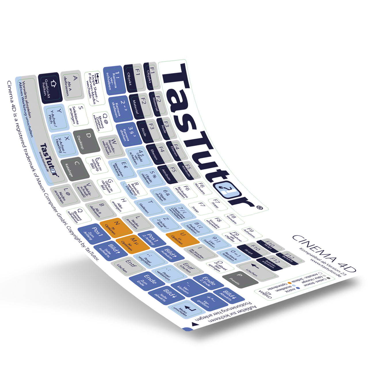 Tastaturaufkleber für Cinema 4D PC/MAC deutsch