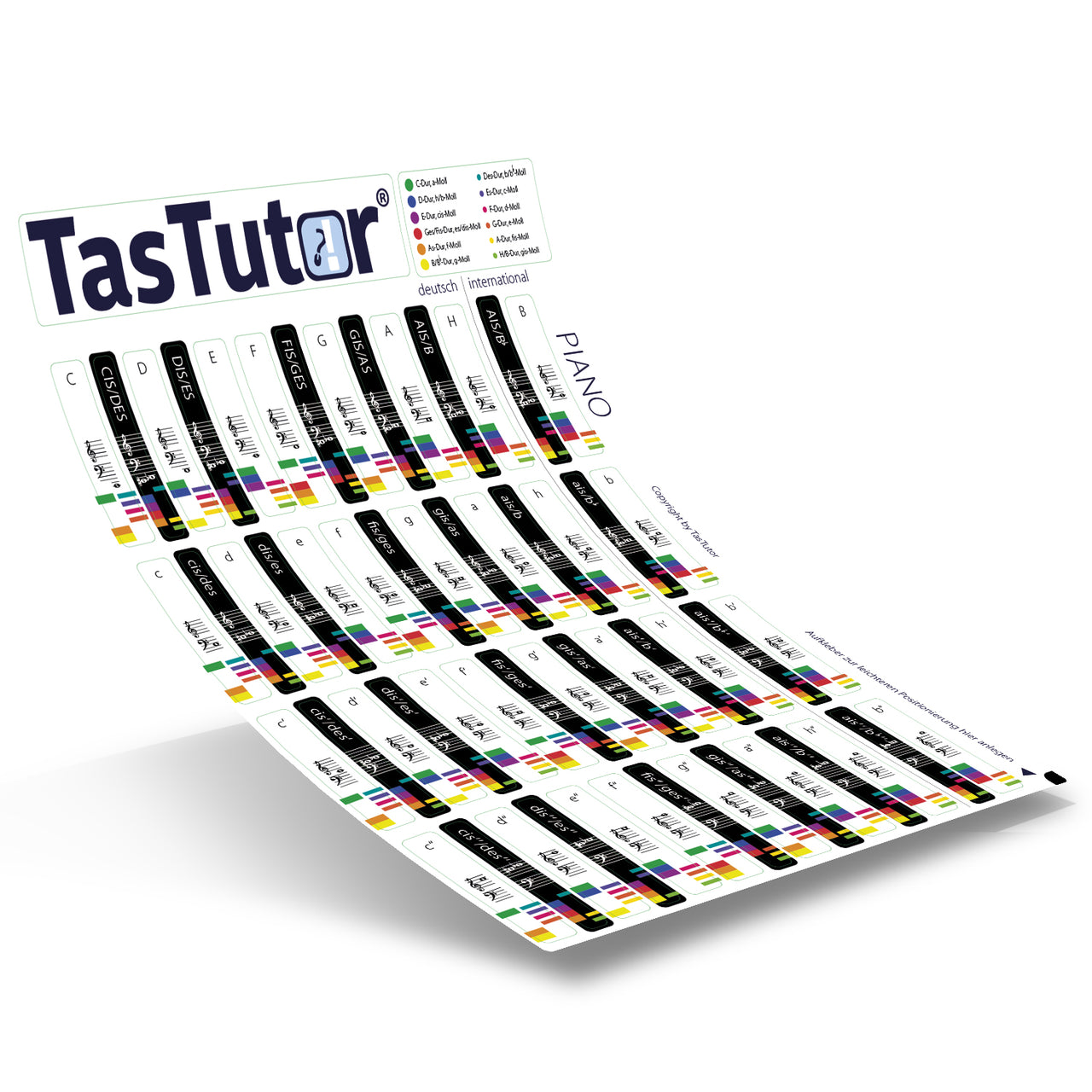 Tastaturaufkleber Klavier und Keyboard deutsch/international